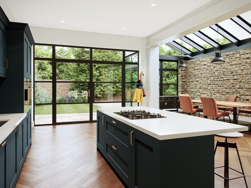 Modern Grey Aluminium Exterior Doors Abergavenny